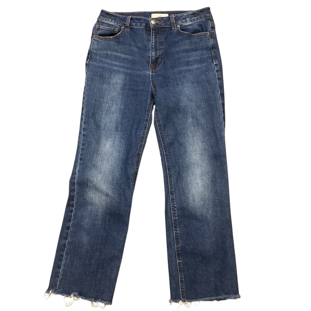 High-Rise Straight Leg Jeans in Dark Blue